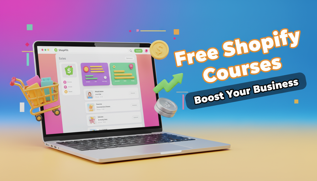 Free Shopify Courses Thumbnail - Learn to build and scale your online store for free<br />

